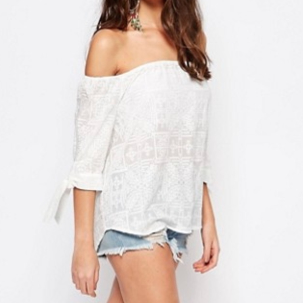 Seafolly Off the Shoulder White Top Size XS